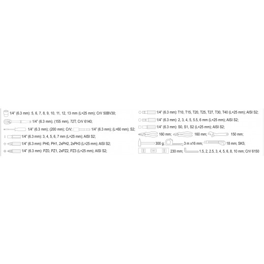 ZESTAW NARZĘDZIOWY 60 CZ Z POZIOMNICĄ -zdjęcie numer 6