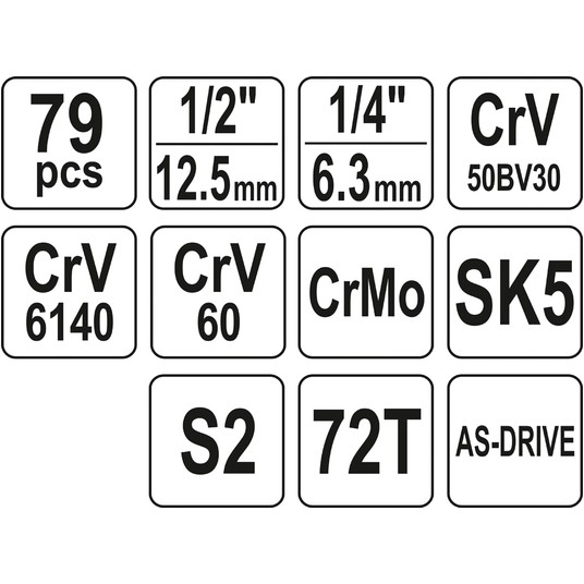 ZESTAW NARZĘDZIOWY 79CZ 1/2", XXXL -zdjęcie numer 5