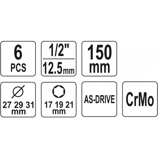 ZESTAW NASADEK DŁUGICH UDAROWYCH 1/2" -zdjęcie numer 5