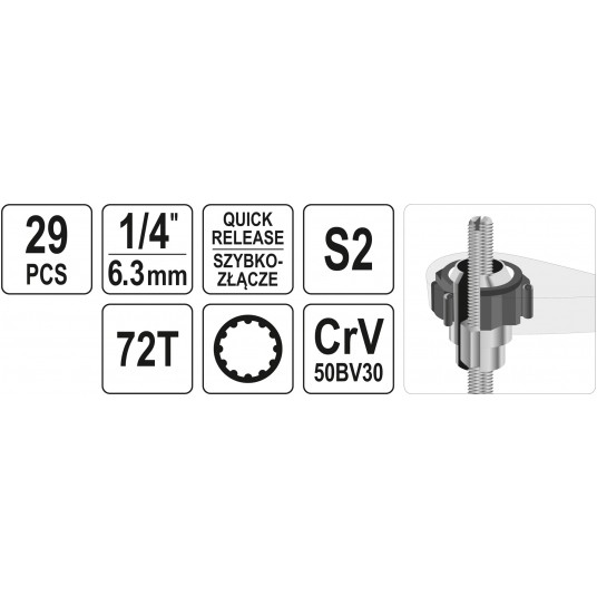 ZESTAW NASADEK PRZELOTOWYCH SPLINE 1/4" -zdjęcie numer 5