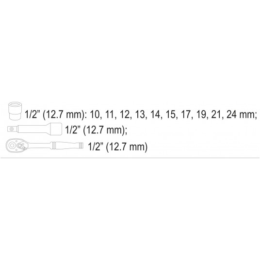 ZESTAW NASADEK Z AKCESORIAMI 1/2" 12SZT -zdjęcie numer 4