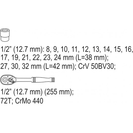 ZESTAW NASADEK Z GRZECHOTKĄ 1/2", 19 CZ -zdjęcie numer 3