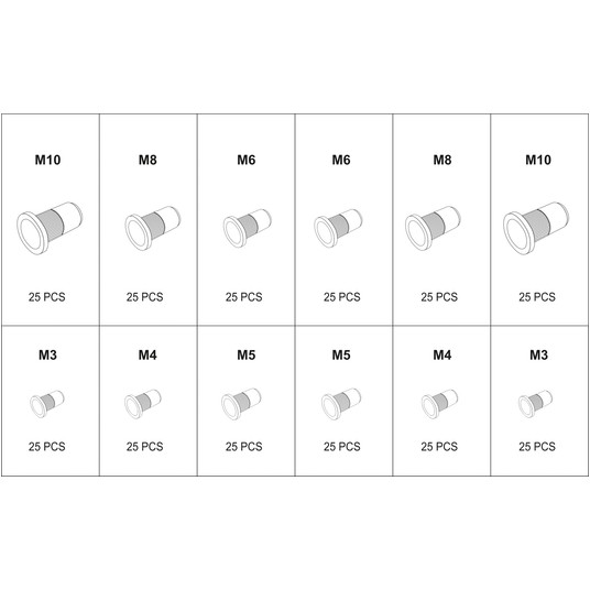 ZESTAW NITON. MIX STAL,ALU M3-M10 300SZT -zdjęcie numer 5