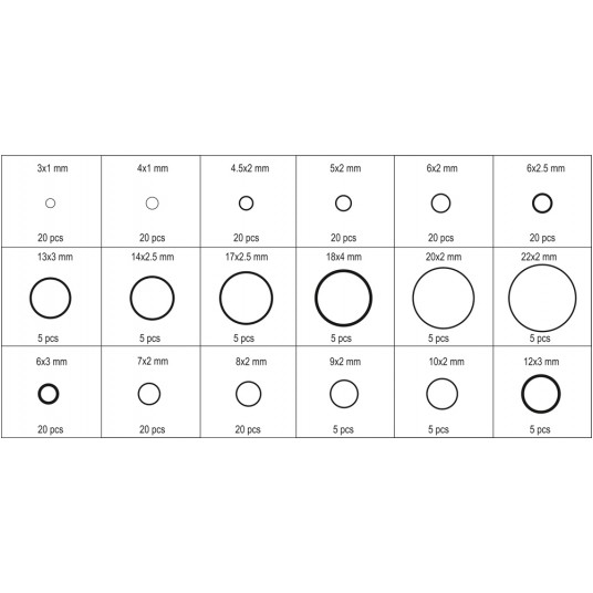 ZESTAW O-RINGÓW GUMOWYCH 225 SZT. -zdjęcie numer 7