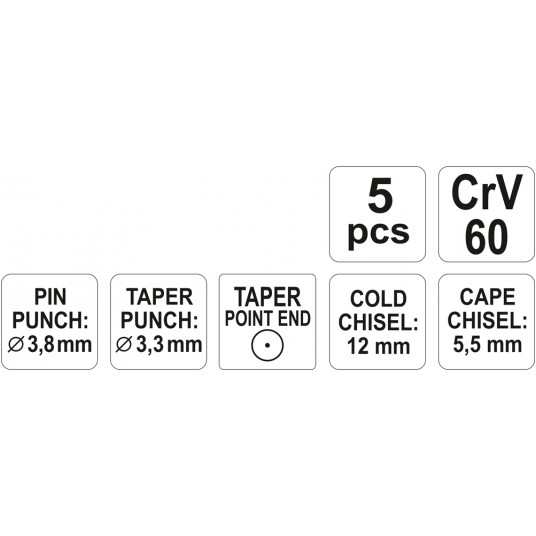 ZESTAW PRZECINAKÓW ŚLUSARSKICH -zdjęcie numer 1