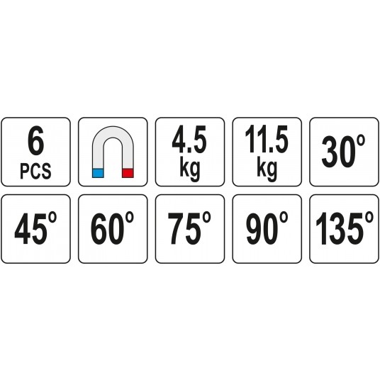 ZESTAW SPAW. KĄTOWNIKÓW MAGNET. 6 SZT -zdjęcie numer 6