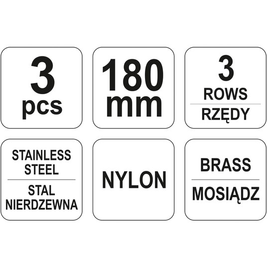 ZESTAW SZCZOTEK DRUCIANYCH 3SZT -zdjęcie numer 3