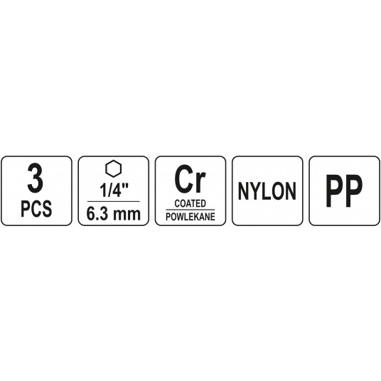 ZESTAW SZCZOTEK NA WIERTARKĘ 3SZT HEX -zdjęcie numer 4