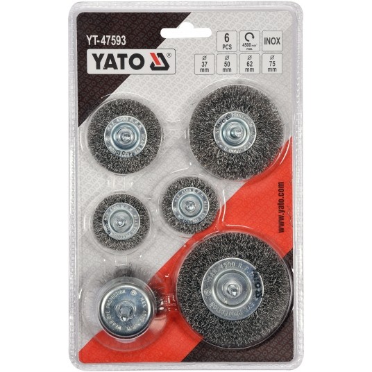 ZESTAW SZCZOTEK Z TRZPIENIEM 6SZT INOX -zdjęcie numer 3