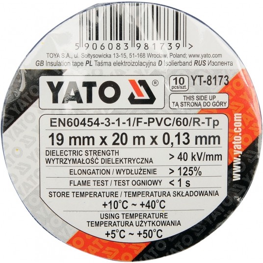 ZESTAW TAŚM ELEKTROIZ 19MMx20M MIX 10CZ -zdjęcie numer 2