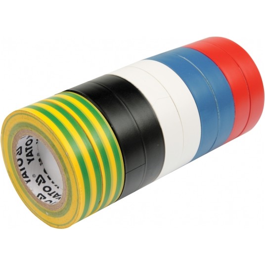 ZESTAW TAŚM ELEKTROIZ 19MMx20M MIX 10CZ -zdjęcie numer 1