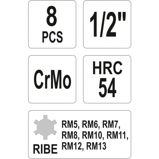 ZESTAW TRZPIEN. KLUCZY UDAR. RIBE 8CZ. -zdjęcie numer 3