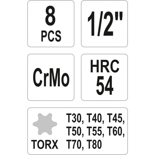 ZESTAW TRZPIEN. KLUCZY UDAR. TORX 8CZ. -zdjęcie numer 3