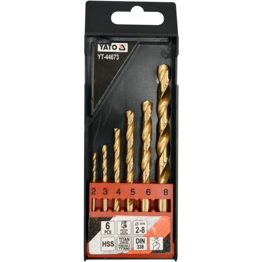 ZESTAW WIERTEŁ DO MET.HSS-TiN 6SZT 2-8MM -zdjęcie numer 1