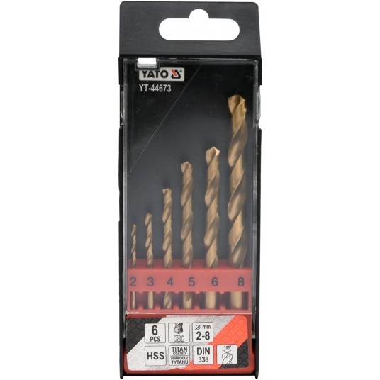 ZESTAW WIERTEŁ DO MET.HSS-TiN 6SZT 2-8MM -zdjęcie numer 2