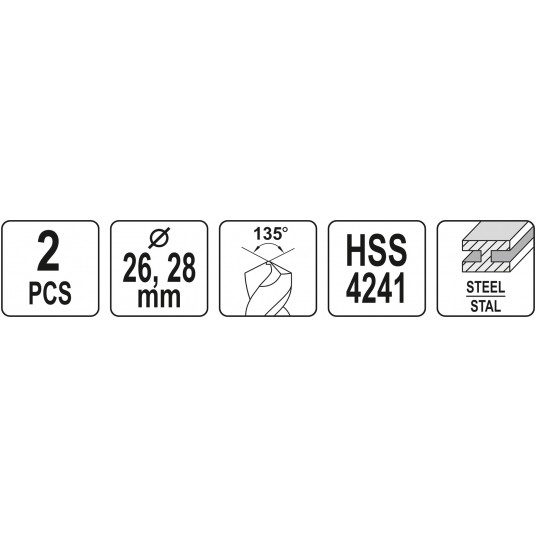 ZESTAW WIERTEŁ DO METALU 2SZT 26-28MM -zdjęcie numer 4