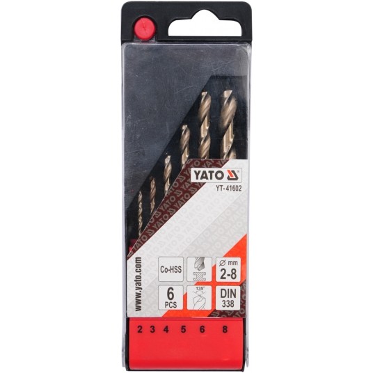 ZESTAW WIERTEŁ DO METALU CO-HSS 6SZT 2-8 -zdjęcie numer 2