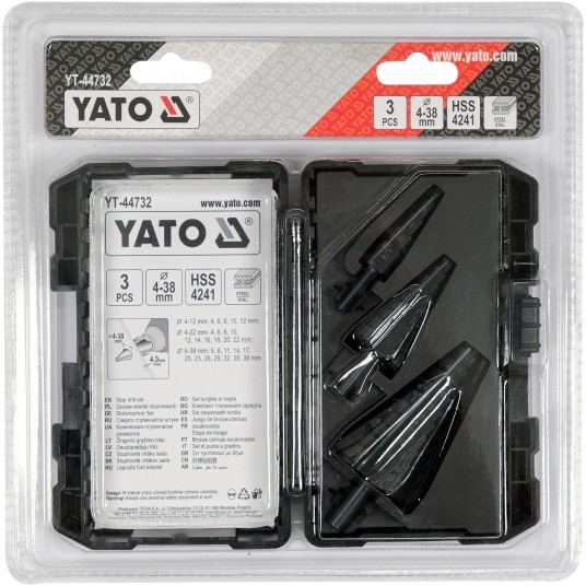 ZESTAW WIERTEŁ STOPNIOWYCH, 3 SZT. -zdjęcie numer 2