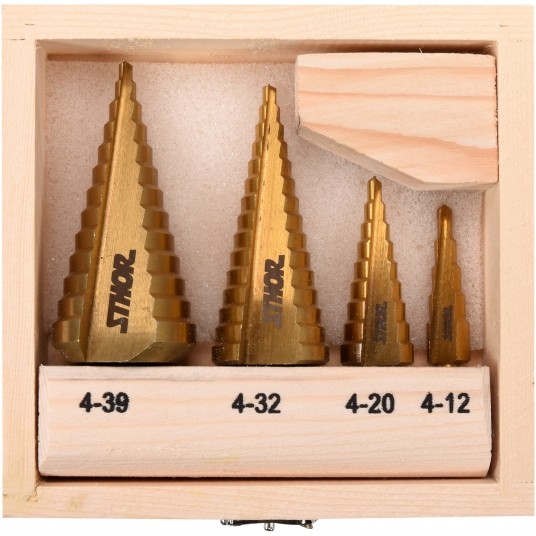 ZESTAW WIERTEŁ STOPNIOWYCH 4SZT. -zdjęcie numer 1