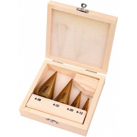 ZESTAW WIERTEŁ STOPNIOWYCH 4SZT. -zdjęcie numer 2