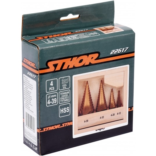 ZESTAW WIERTEŁ STOPNIOWYCH 4SZT. -zdjęcie numer 5