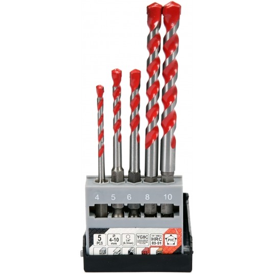 ZESTAW WIERTEŁ UNIWERSA 5SZT. 4-10MM HEX -zdjęcie numer 2