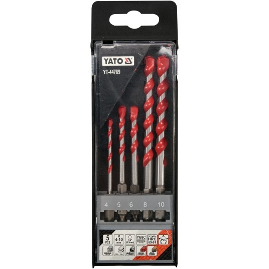 ZESTAW WIERTEŁ UNIWERSA 5SZT. 4-10MM HEX -zdjęcie numer 3