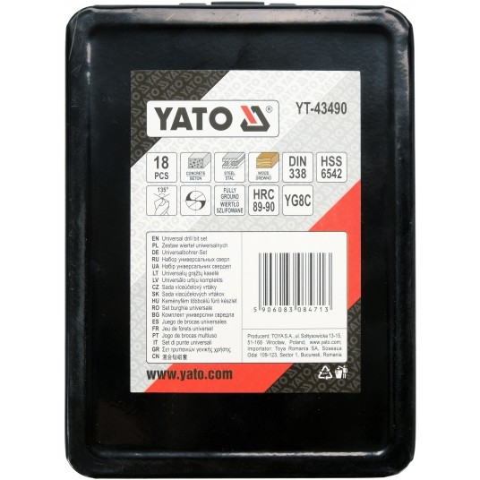 ZESTAW WIERTEŁ UNIWESALNYCH 18SZT. -zdjęcie numer 5