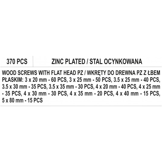 ZESTAW WKRĘTÓW DO DREWNA 370SZT. -zdjęcie numer 3