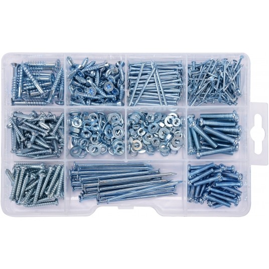 ZESTAW WKRĘTY, GWOŹDZIE, 580SZT. -zdjęcie numer 1