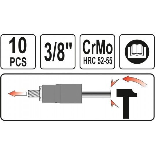 ZESTAW WYKRĘTAKÓW DO ŚRUB 3/8" 10CZ -zdjęcie numer 7