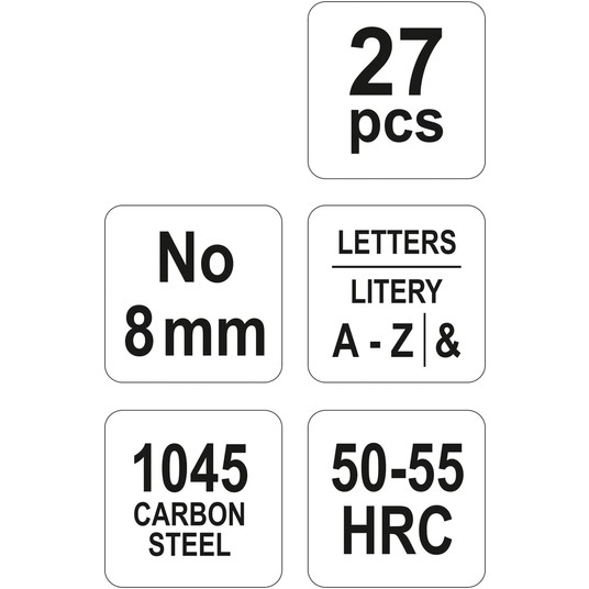 ZNACZNIKI LITEROWE 27 CZ NO 8 mm -zdjęcie numer 3