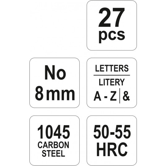 ZNACZNIKI LITEROWE 27 CZ NO 8 mm -zdjęcie numer 3