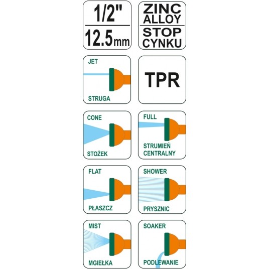 ZRASZACZ PISTOL. 7 FUNKCJI METALOWY FLO -zdjęcie numer 3