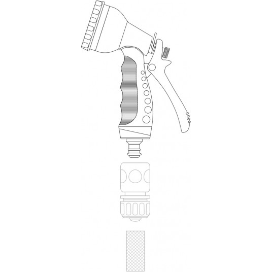 ZRASZACZ PISTOLETOWY 7 FUNK METALOWY FLO -zdjęcie numer 4