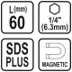 ADAPTER Z MAGNESEM SDS+ DO BITÓW 6,35MM -zdjęcie numer 4