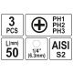 BITY 1/4" 50MM PH1, PH2, PH3 3 SZT -zdjęcie numer 3