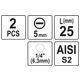 BITY 1/4"X25 MM, 5MM 2 SZT -zdjęcie numer 3