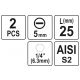 BITY 1/4"X25 MM, 5MM 2 SZT -zdjęcie numer 3