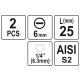 BITY 1/4"X25 MM, 6MM 2 SZT -zdjęcie numer 3