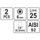 BITY 1/4"X25 MM HEX H6 2 SZT -zdjęcie numer 3