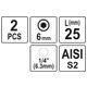 BITY 1/4"X25 MM HEX H6 2 SZT -zdjęcie numer 3