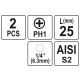 BITY 1/4"X25 MM PH1 2 SZT -zdjęcie numer 3