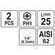 BITY 1/4"X25 MM PH1 2 SZT -zdjęcie numer 3