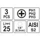 BITY 1/4"X25 MM PH1, PH2, PH3 3 SZT -zdjęcie numer 3
