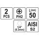 BITY 1/4"X50 MM PH2 2 SZT -zdjęcie numer 3