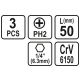 BITY 1/4"X50 MM PH2 3 SZT -zdjęcie numer 3