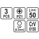 BITY 1/4"X50 MM PZ1 3 SZT -zdjęcie numer 3