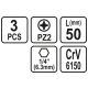 BITY 1/4"X50 MM PZ2 3 SZT -zdjęcie numer 3