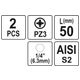 BITY 1/4"X50 MM PZ3 2 SZT -zdjęcie numer 3